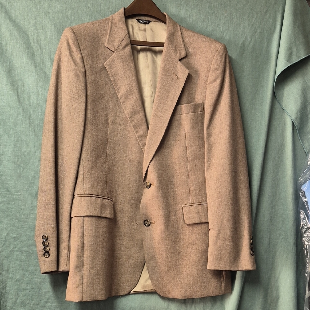 Raffi Beige 100% Wool Men's Blazer Suit Jacke No Size